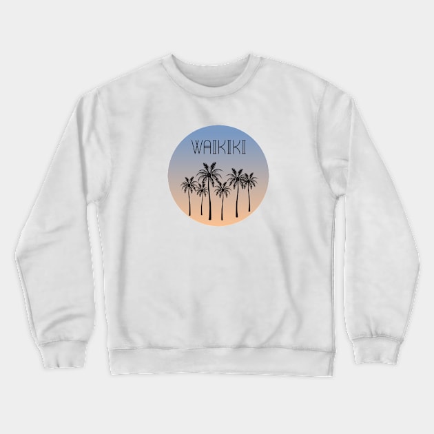 Waikiki Palm Tree Silhouette Crewneck Sweatshirt by The Salty Sailor